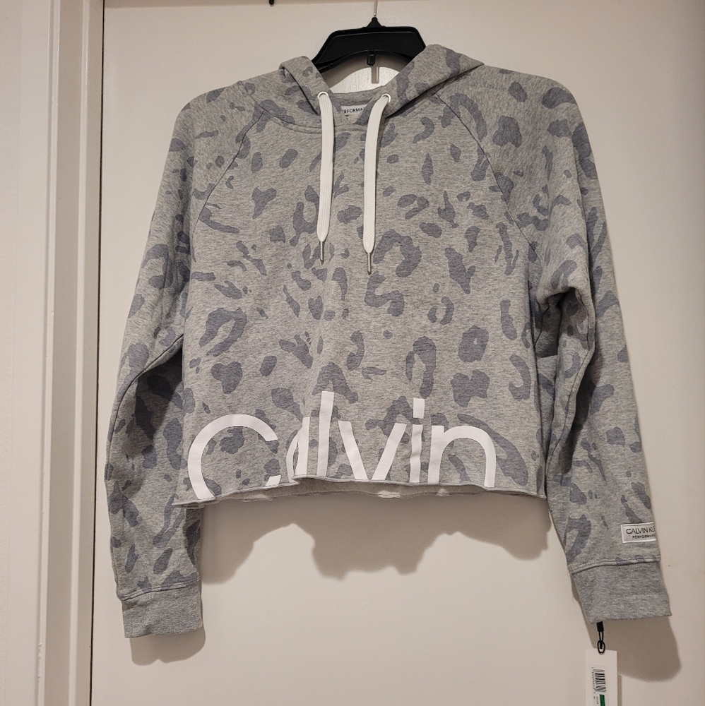Calvin Klein Performance Women Printed Cropped Logo Hoodie